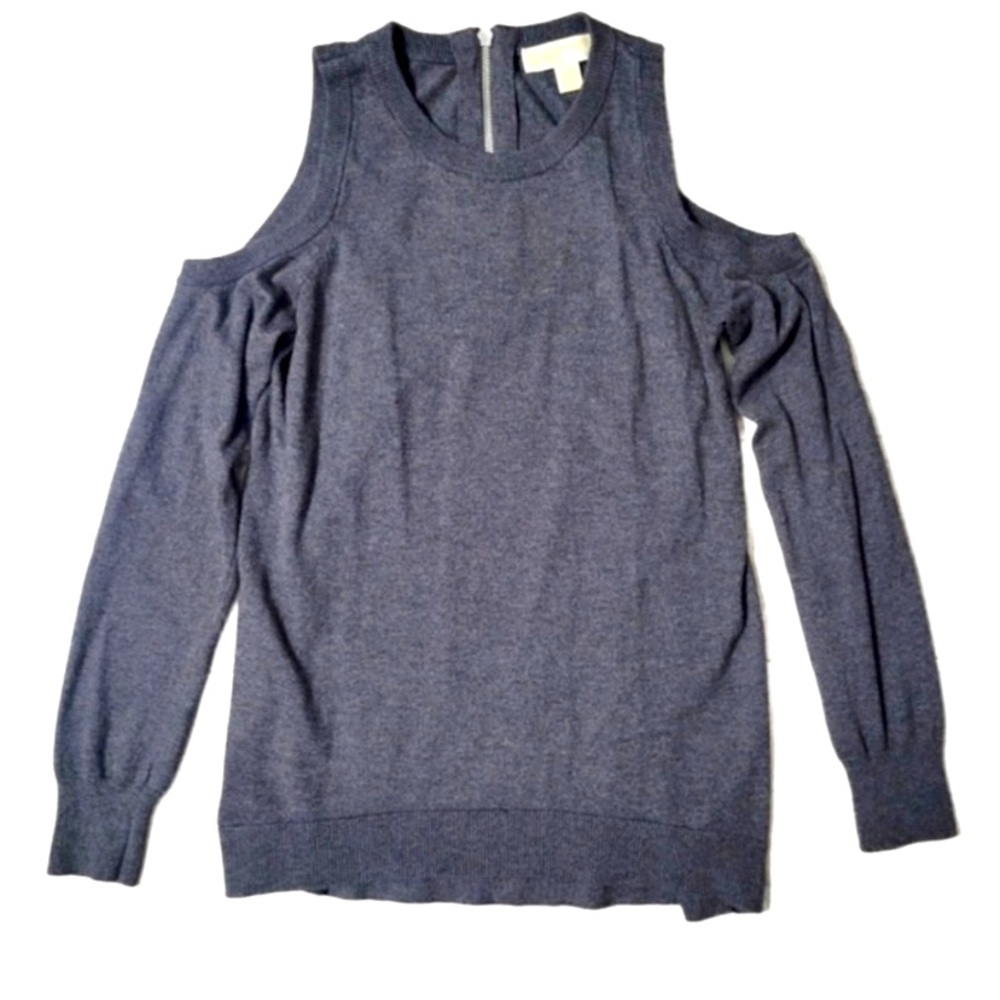 Michael Kors Collection Gray Cold Shoulder Top
